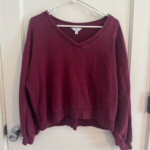 Casual Maroon Long Sleeve Top